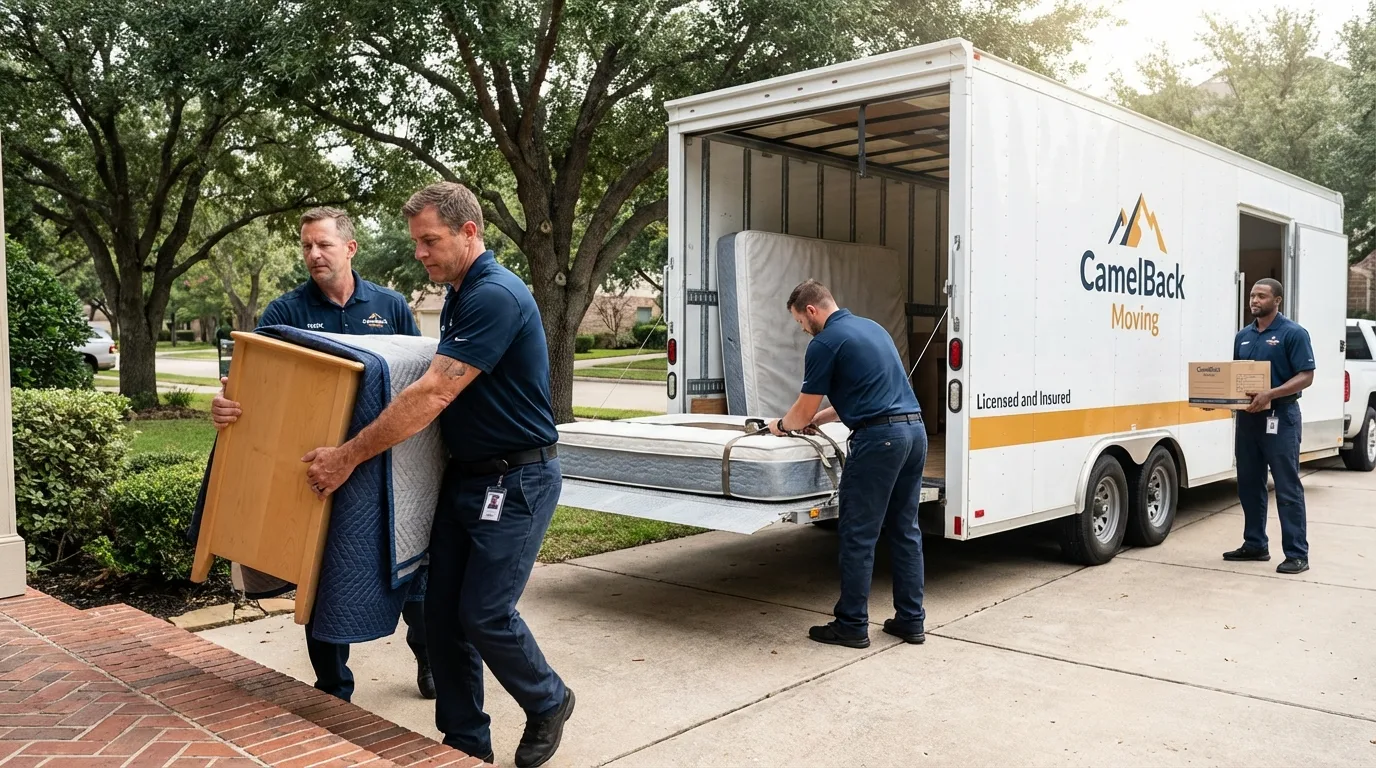 Crew loading residential truck for cross-state move from Rifle, CO
